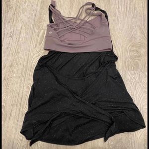 Lululemon Free To Be Bra *Wild Long Line Dusty Lavender & Grey Tank Duo Size 8